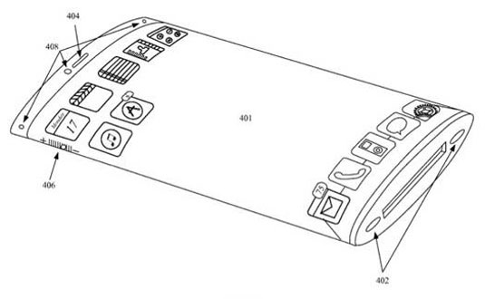 Apple получила патент на iPhone с обернутым вокруг экраном